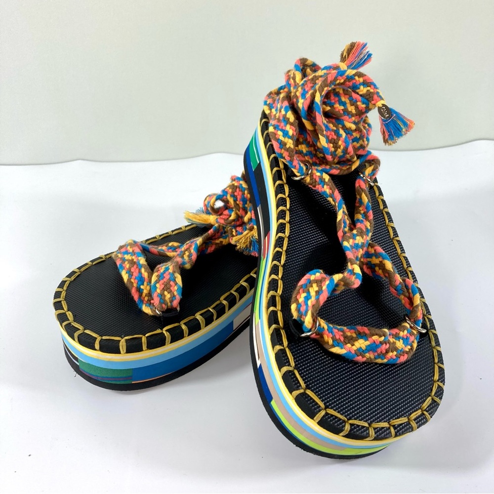 Chloe Lou Strappy Platform Sandals US 7 NWT 37 Summer Beach - Picture 7 of 17